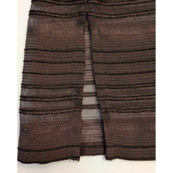 Chicos Design Sheer Shirt Striped Brown Button-Up Woven Size 3 Womens XL 16 - Picture 7 of 10